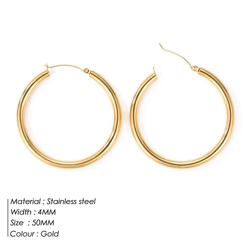 Simple Round Hoop Earring Personality