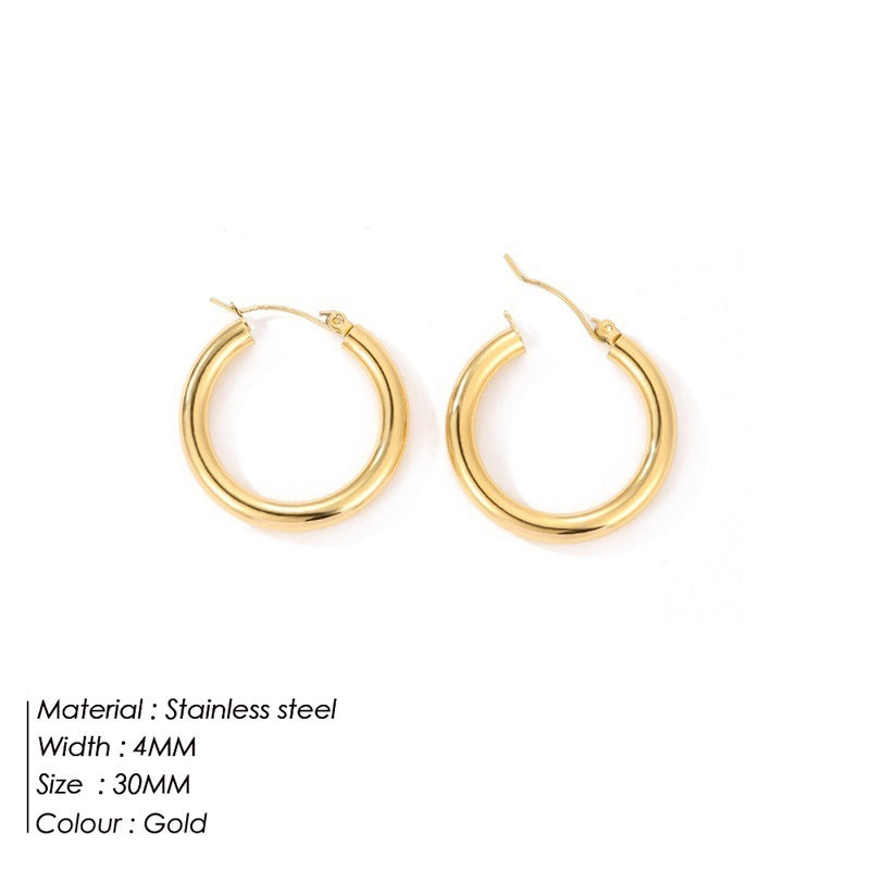 Simple Round Hoop Earring Personality