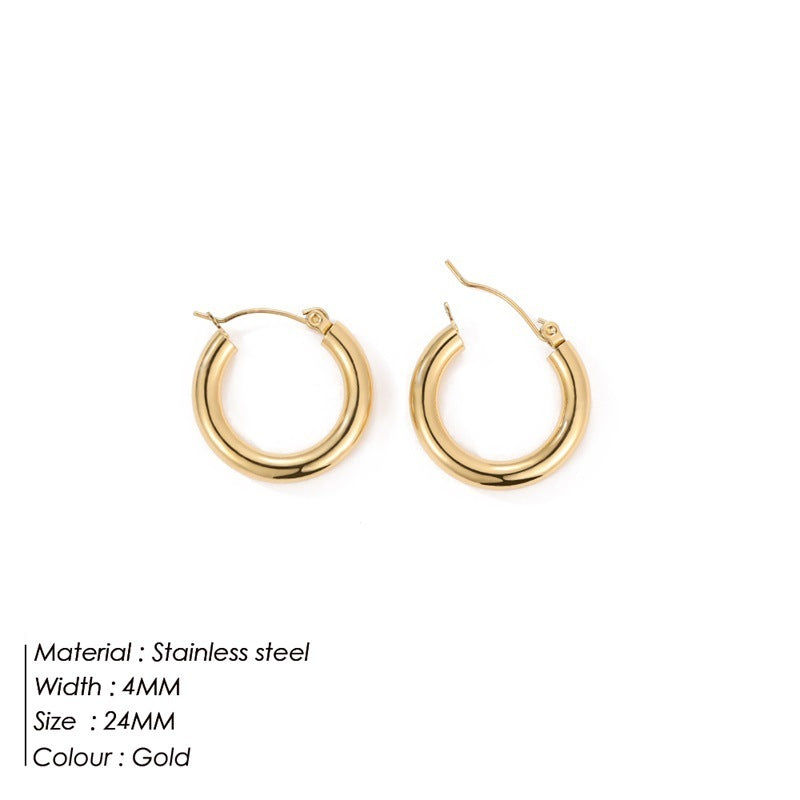 Simple Round Hoop Earring Personality