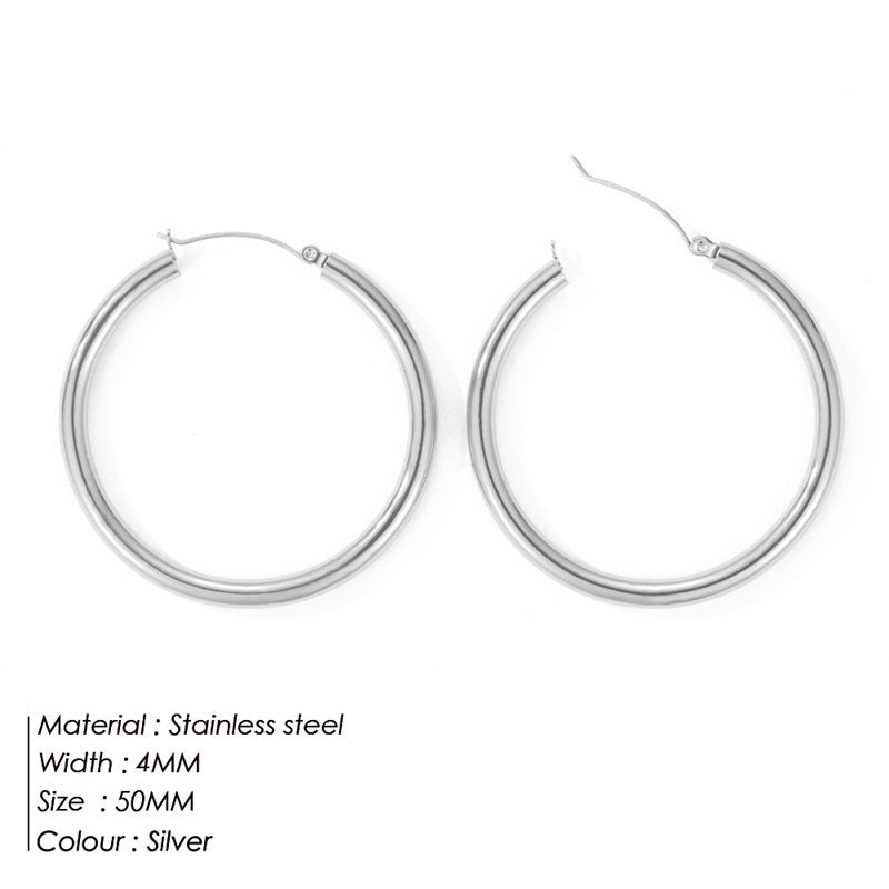 Simple Round Hoop Earring Personality